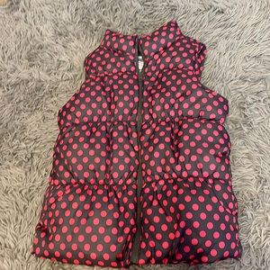 Polka dotted vest for chilly weather